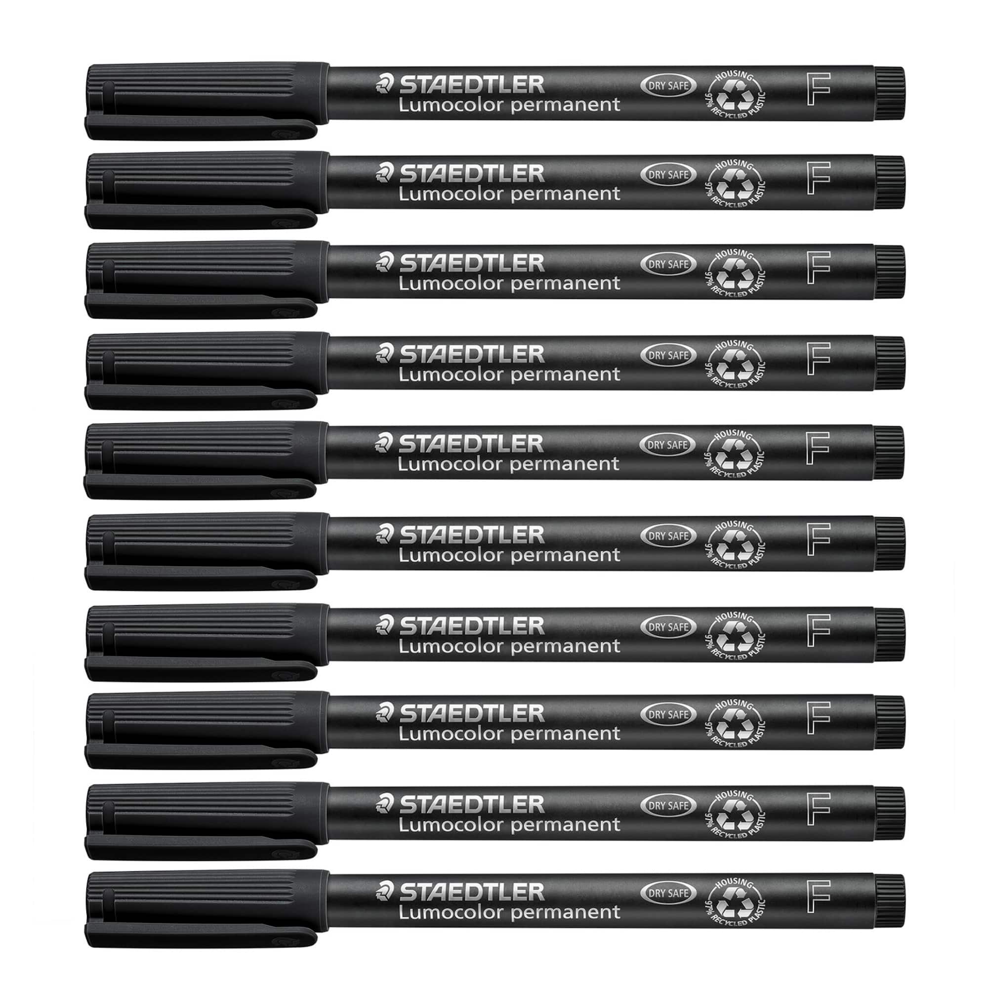 STAEDTLER® 0.6mm Black Fine Lumocolor Permanent Pens, 10ct.